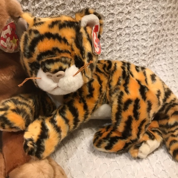 Vintage lot of 8 Beanie Buddy plush Jungle Safari animals tiger monkeys - Picture 3 of 9